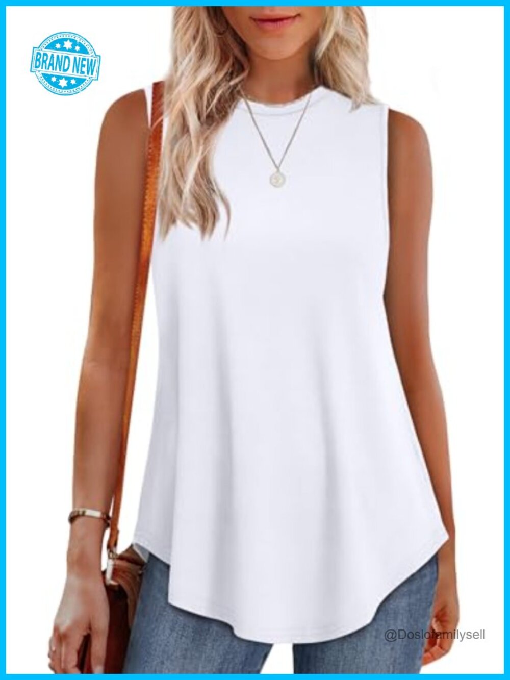 High Neck Tank Top Loose Fit Tunic Sleeveless Tops to Wear with Leggings